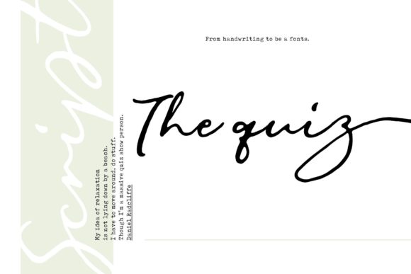 The Quiz Script Font for Crafters